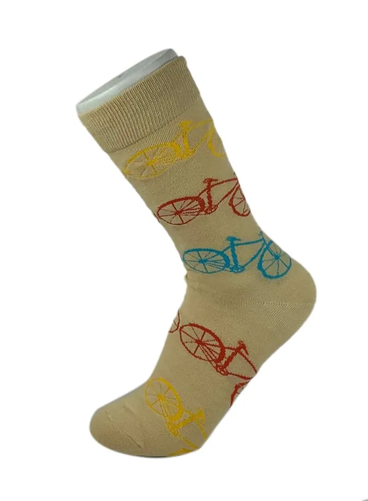 Cotton Long Socks Yellow/Red
