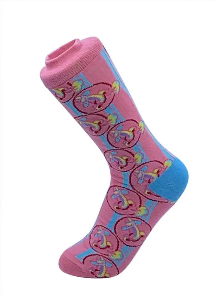 Printed Cotton Socks Pink/Blue