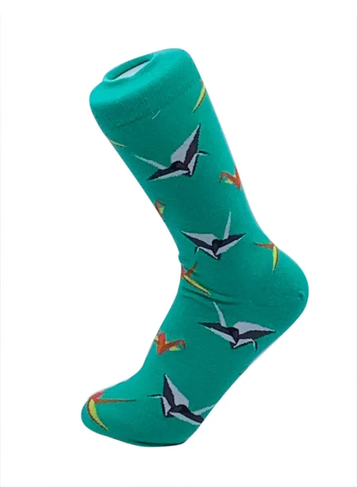 Soft Cotton Long Socks Green/Blue