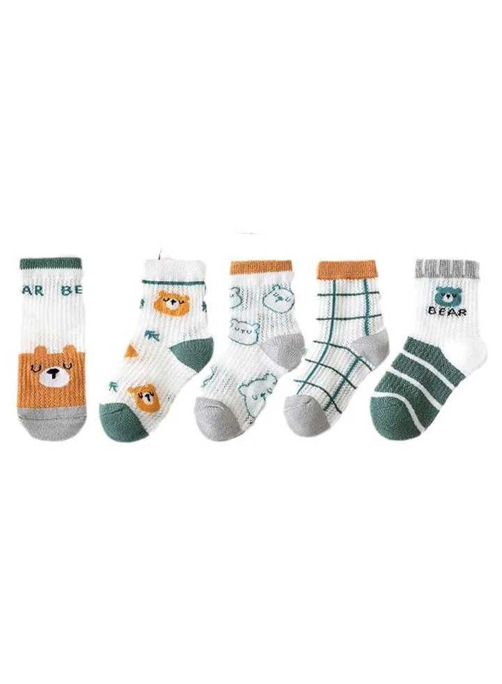 5 pairs of cute elastic children's socks thin mesh baby cartoon socks