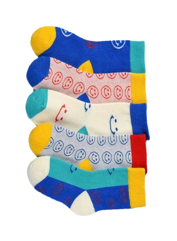 5 pairs of children's socks pure cotton mid-calf socks breathable and comfortable socks