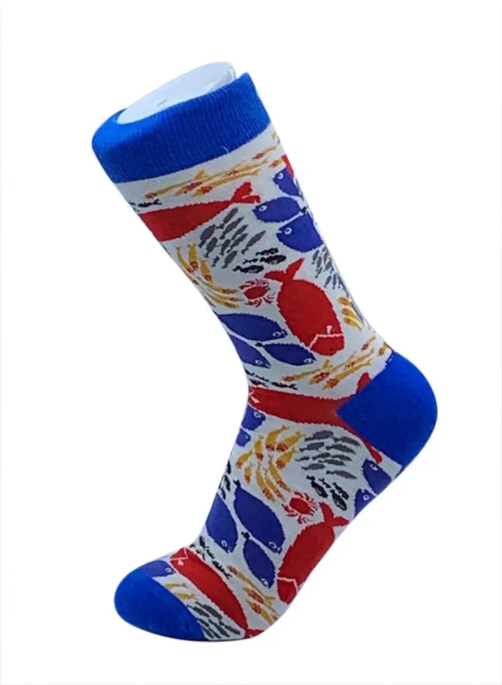 Soft Cotton Long Socks Red/White/Blue
