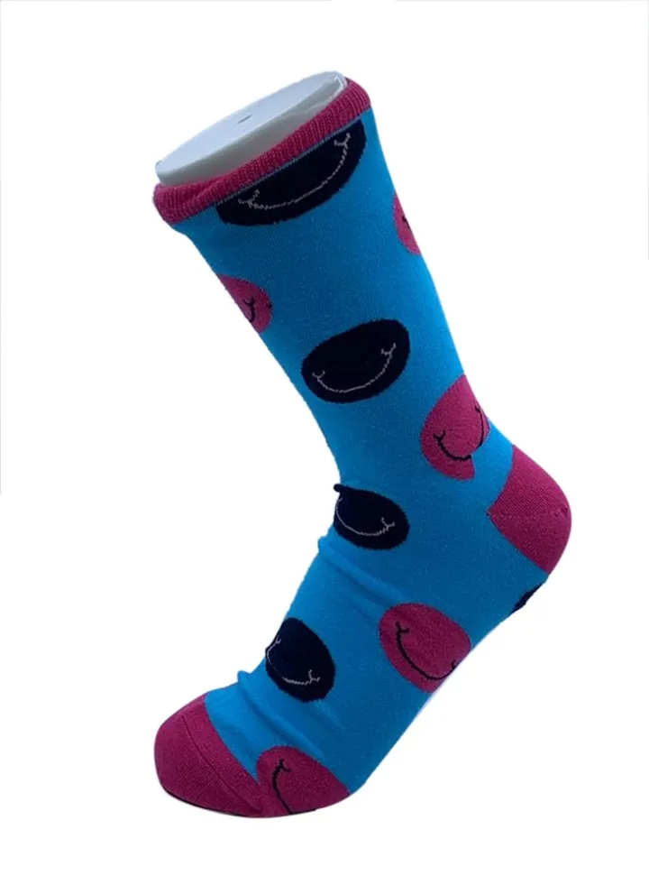 Pair Of Printed Socks Blue/Pink/Black