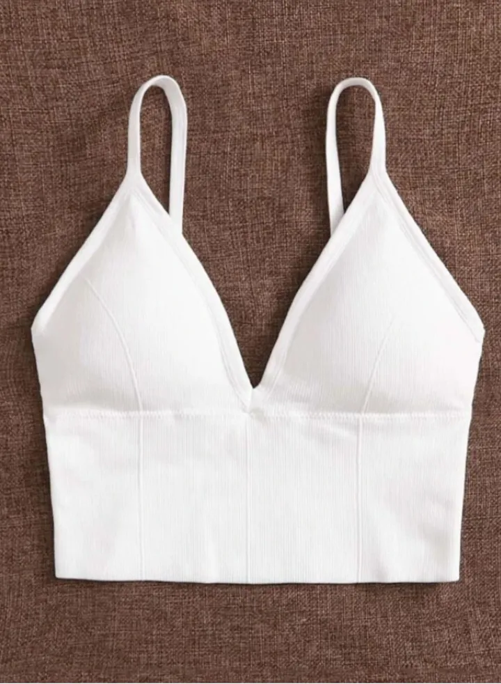Long Line White Bra