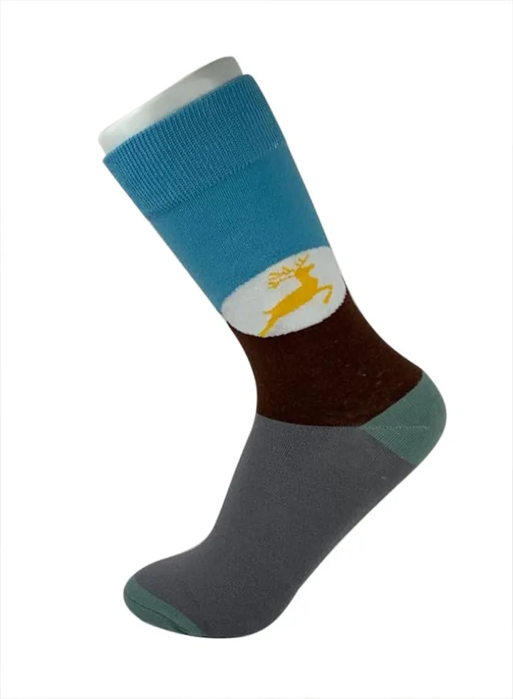 Soft Cotton Long Socks Blue/Green