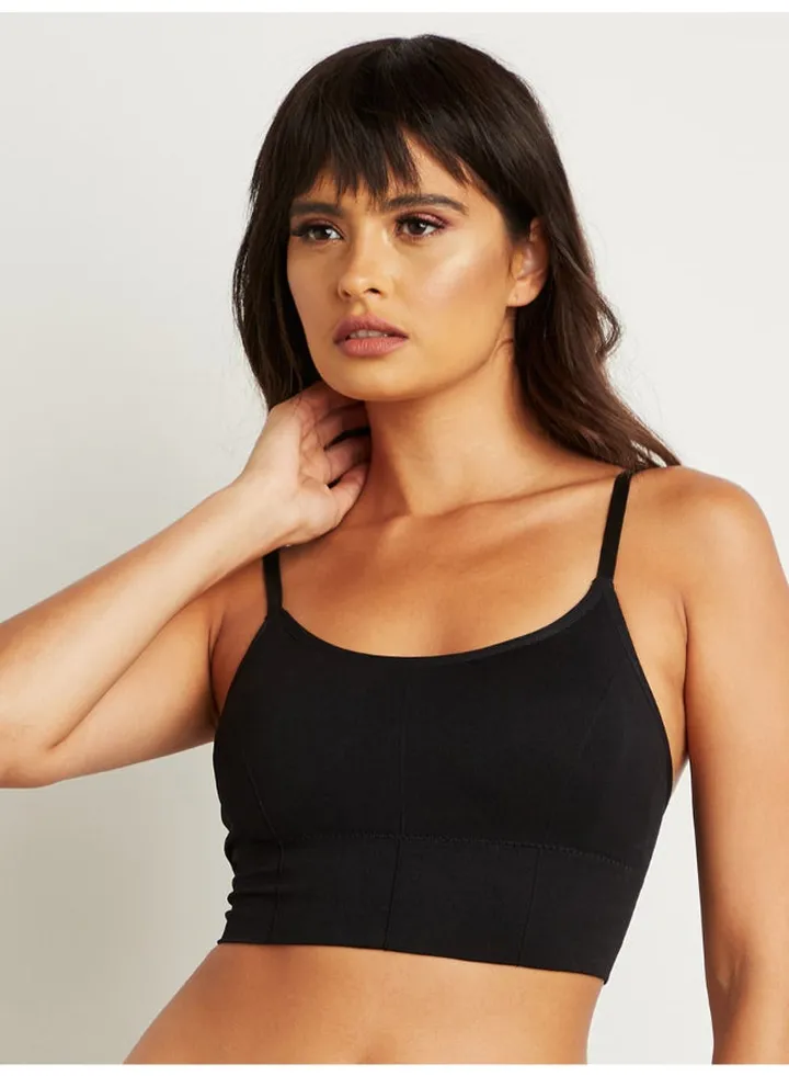 Seamfree Padded Crop Top Black