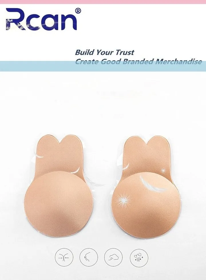 Lingerie for Women's Strapless Invisible Adhesive Bra Lift Push Up Rabbit Ears Bra Seamless Edge Adjustable Underwear Reusable Backless Slip Dress Wedding Dress