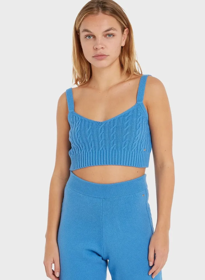 Cable Knitted Crop Top