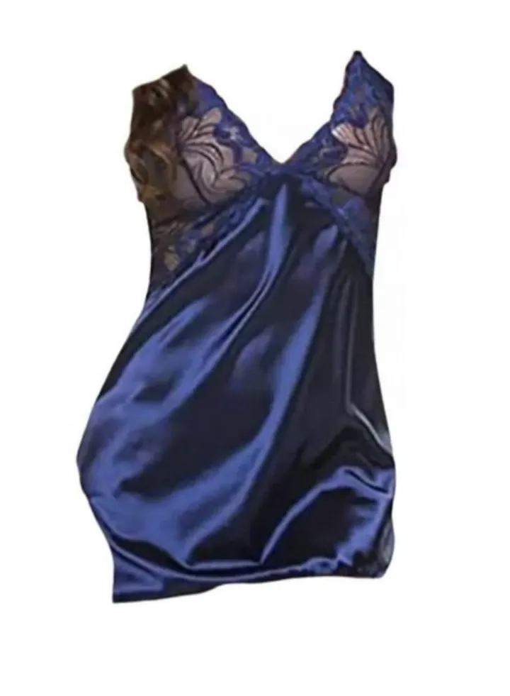 Lace Floral V-Neck Sleeveless Hollow Out Lingerie Nightdress Set