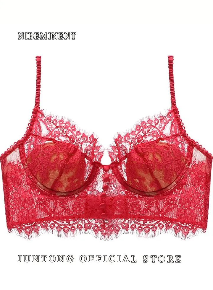 Women's Lace Bra Push Up Cotton Daily Underwire Leisure Comfort Breathable Soft Bras Sweet Romantic Ultra-Thin Underwear Lingerie Underclothes