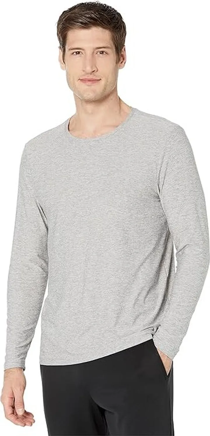 Beyond Yoga Always Beyond Long Sleeve Crew (Silver Mist) Men's Clothing