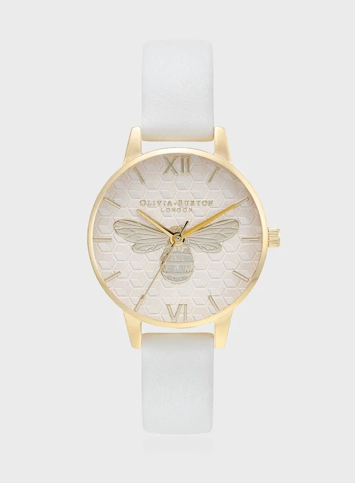 Honey Bee Leather Strap Analog Watch