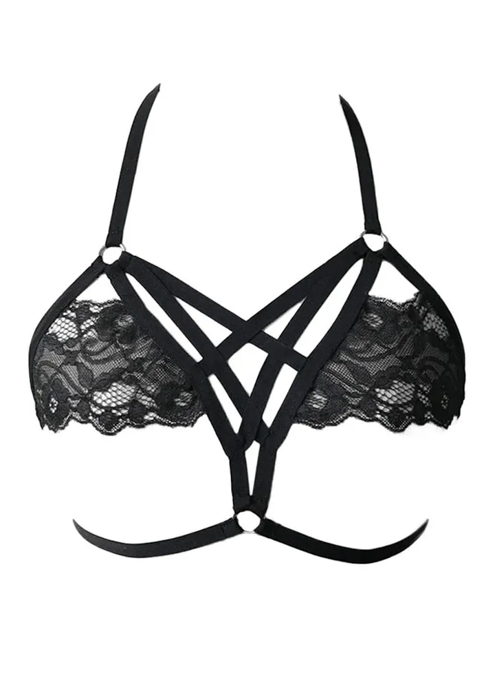 Elastic Bikini Lingerie Bralette Black