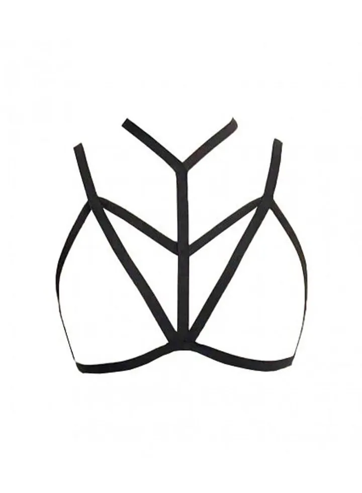 Elastic Bandage Cage Bra Black