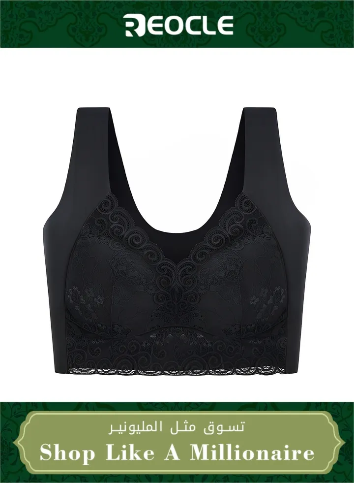 Big-breasted Women's Plus-size Underwear Anti-sagging Seamless Sports Thin Bra