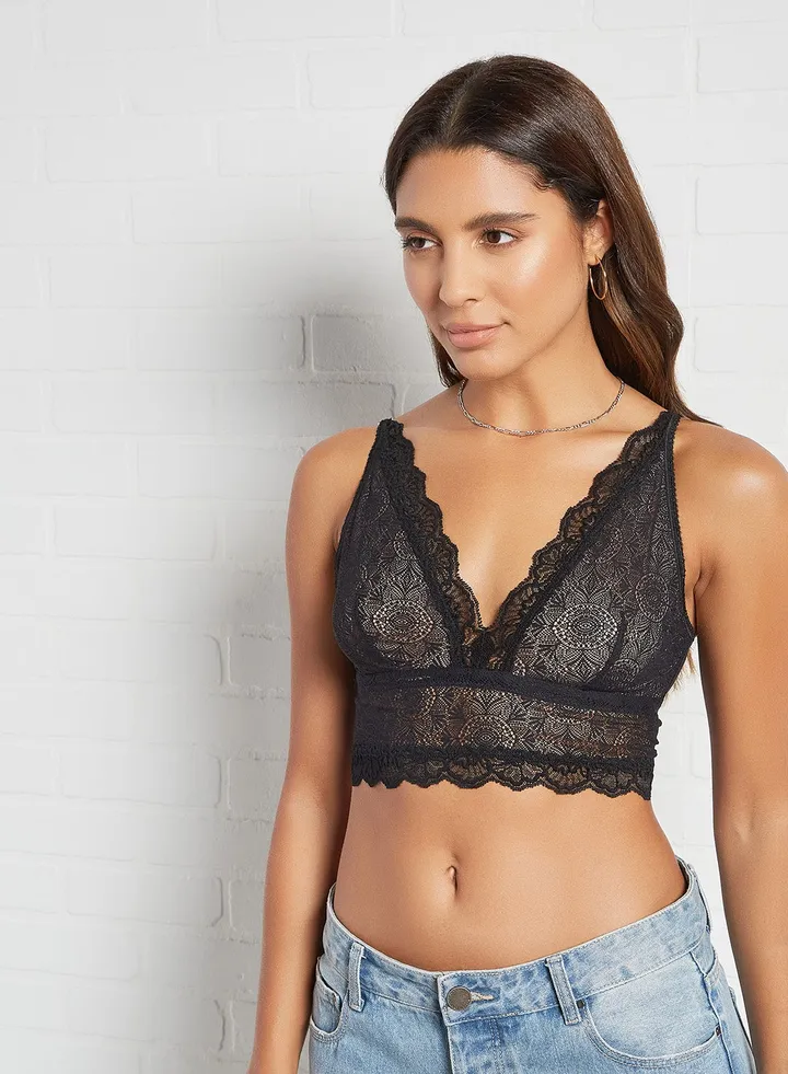 Fabienne Lace Bralette Black