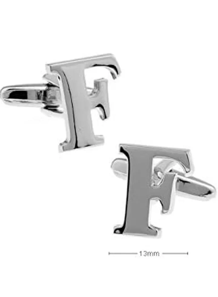 Personalized Fashion English Letter F Shape Cufflinks Mens French Shirt Cufflinks For Wedding