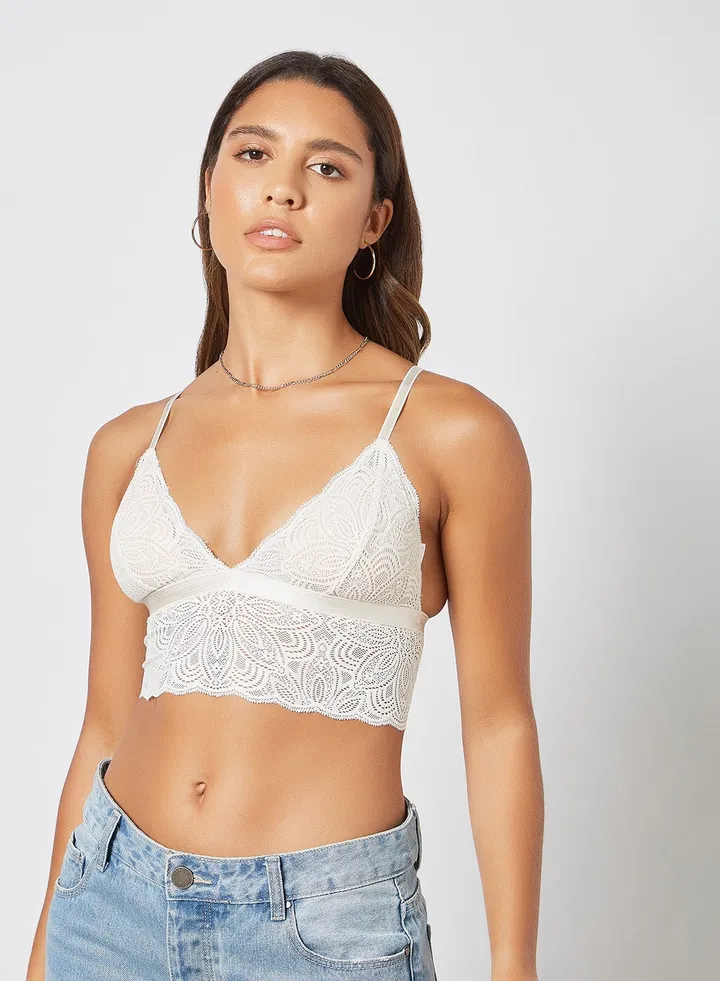 Luna Lace Bralette White
