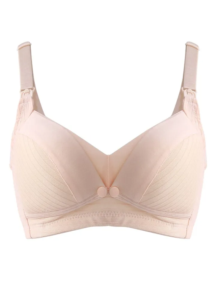 Comfy Cotton Maternity And Nursing Bra Beige Medium
