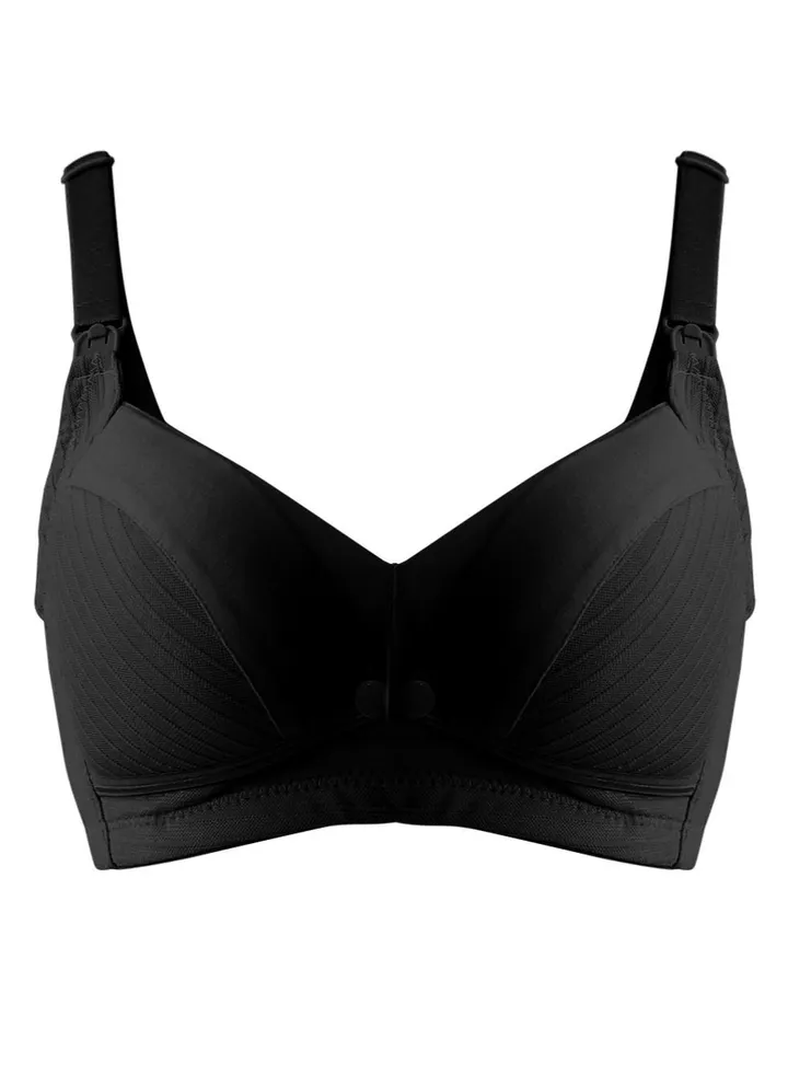 Comfy Cotton Maternity And Nursing Bra Black XX Large