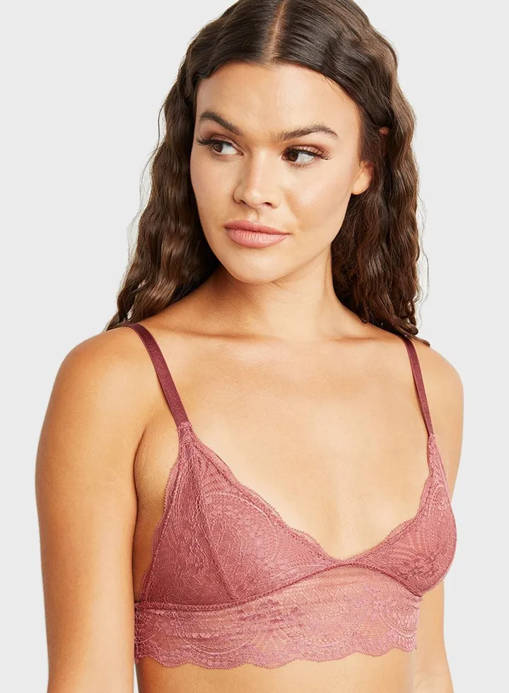Non Padded Plunge All Lace Bralette