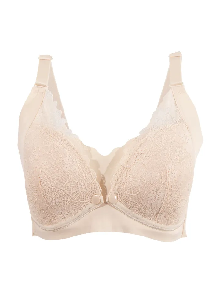 Pretty Lace Maternity And Nursing Bra Beige Medium