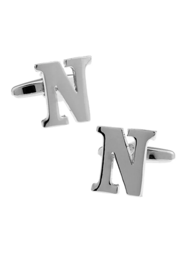 Metal Letter N Shaped Cufflinks
