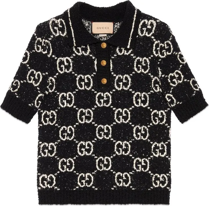 GG-print cotton polo top