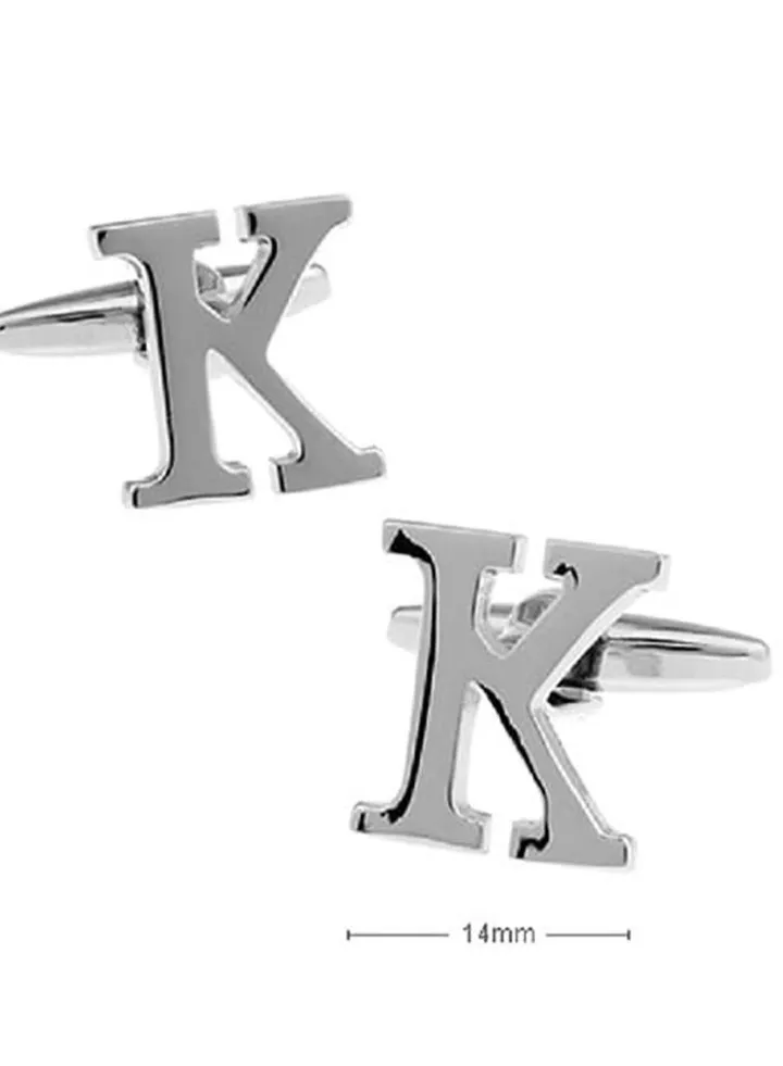 Personalized Fashion English Letter K Shape Cufflinks Mens French Shirt Cufflinks For Wedding