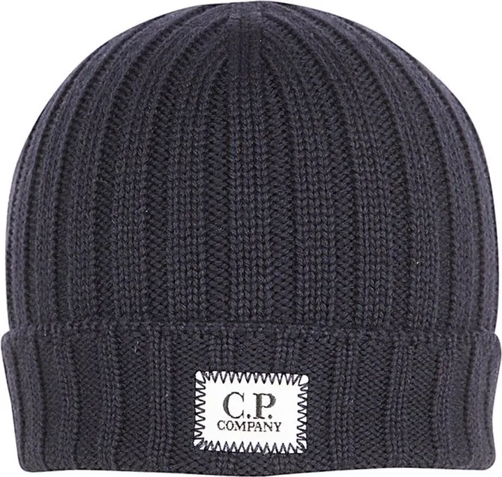 C.P. Company Logo Patch Ribbed Beanie