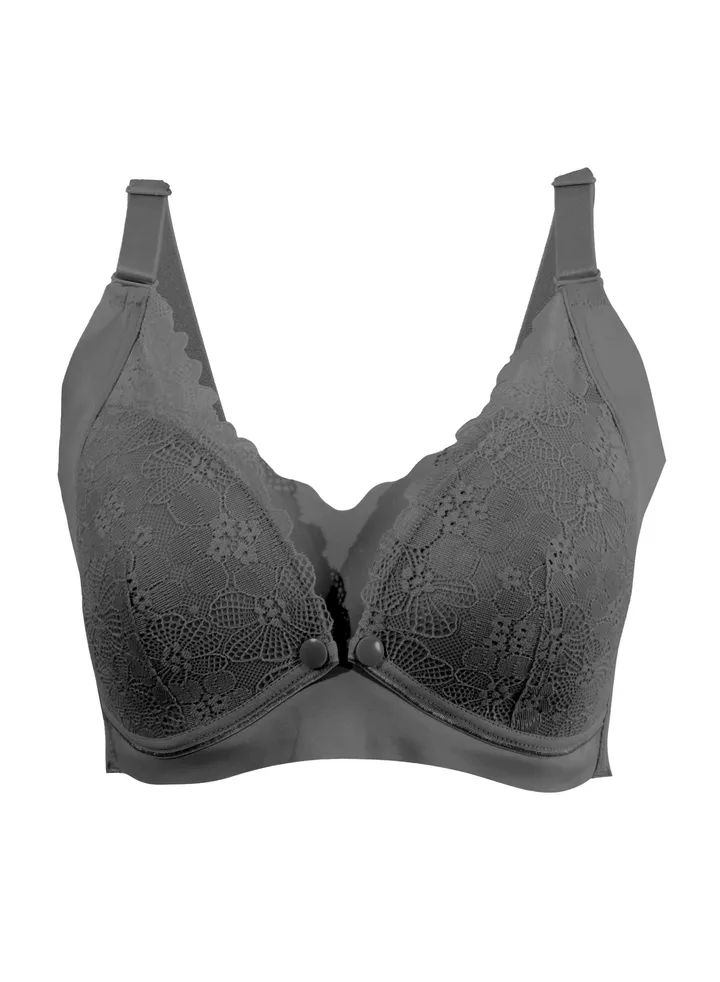 Pretty Lace Maternity And Nursing Bra Black Medium