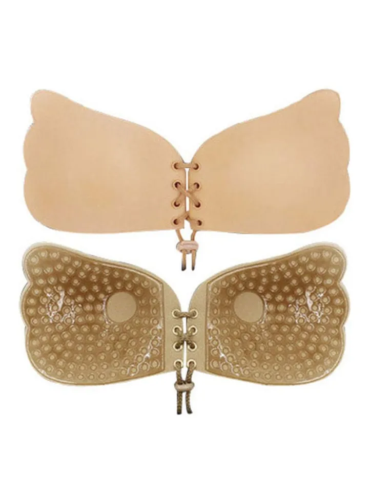 Silicone Adhesive Invisible Front Closure Chest Paste Bra Beige