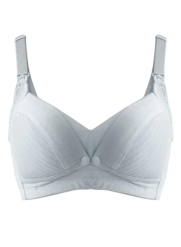 Comfy Cotton Maternity And Nursing Bra - Light Grey - XX Large