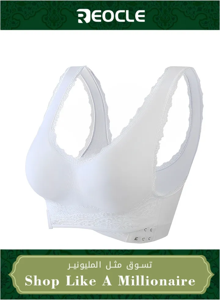 Women's Underwear Sports Bra Side Buckle Wireless Underwear Adjustable Gathered Lace Edge Breathable Holes Yoga Running