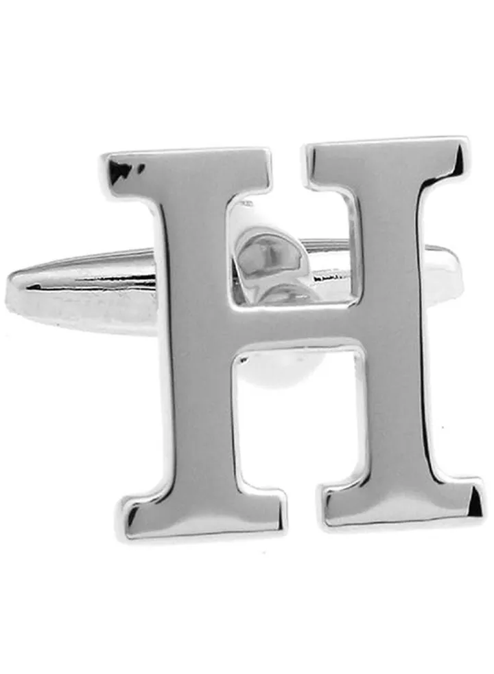 Personalized Fashion English Letter H Shape Cufflinks Mens French Shirt Cufflinks For Wedding