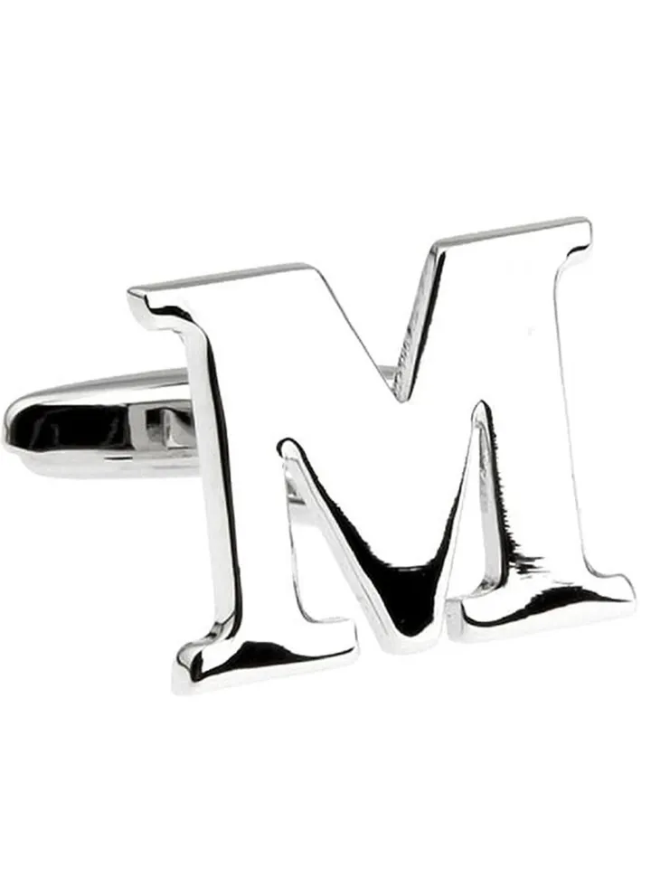 Personalized Fashion English Letter M Shape Cufflinks Mens French Shirt Cufflinks For Wedding