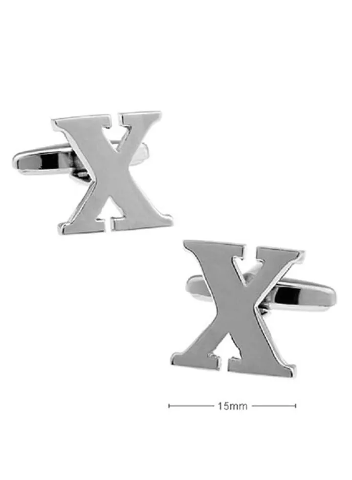 Personalized Fashion English Letter X Shape Cufflinks Mens French Shirt Cufflinks For Wedding
