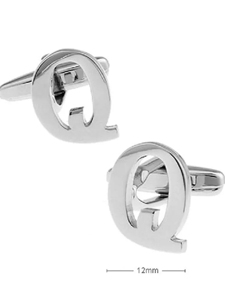 Personalized Fashion English Letter Q Shape Cufflinks Mens French Shirt Cufflinks For Wedding