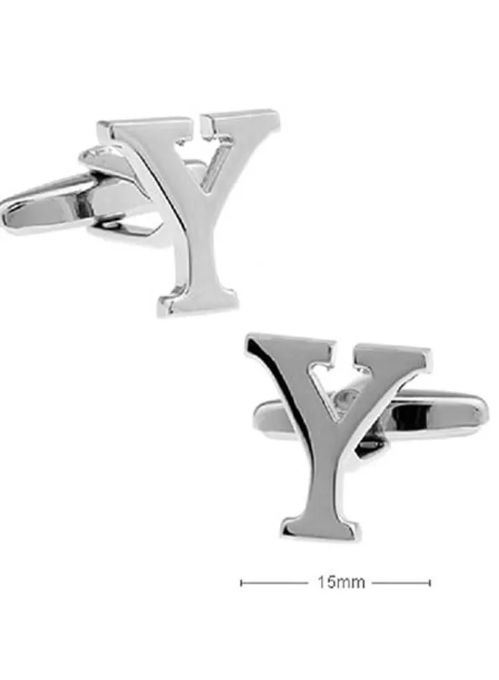 Personalized Fashion English Letter Y Shape Cufflinks Mens French Shirt Cufflinks For Wedding