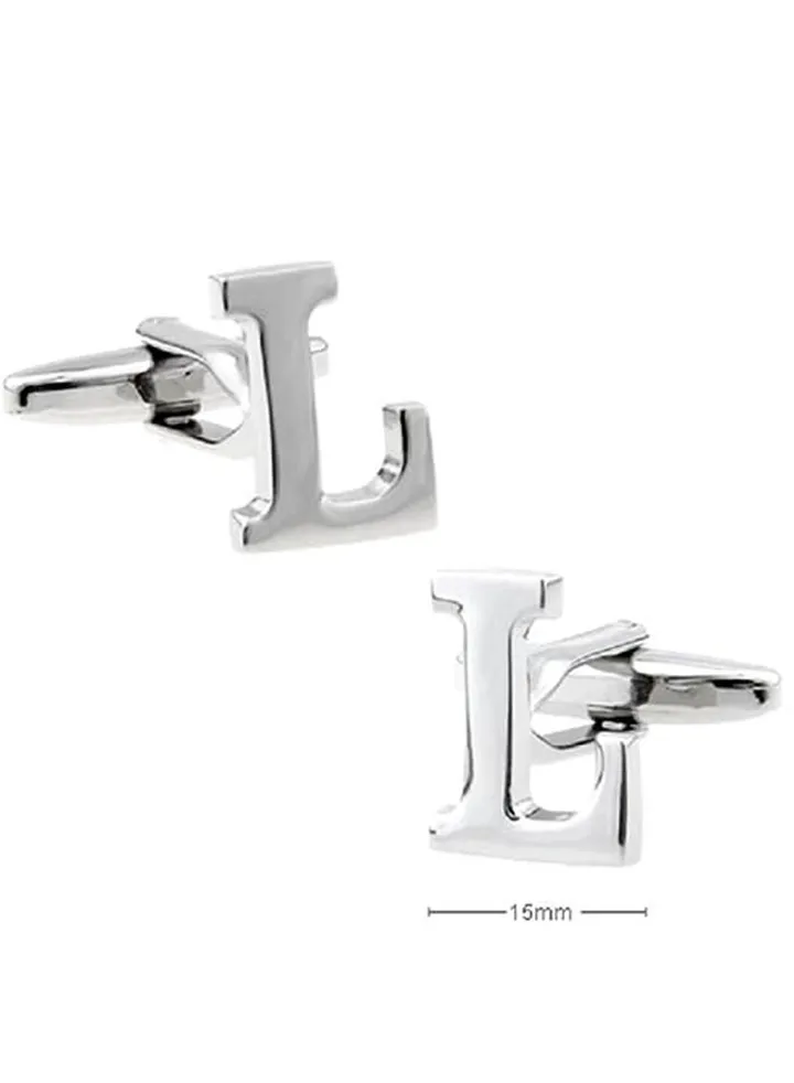 Personalized Fashion English Letter L Shape Cufflinks Mens French Shirt Cufflinks For Wedding