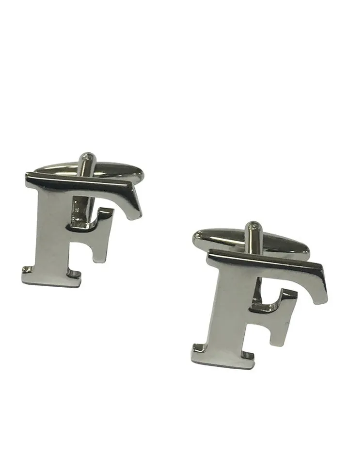 Brass F Alphabet Brass Cufflinks