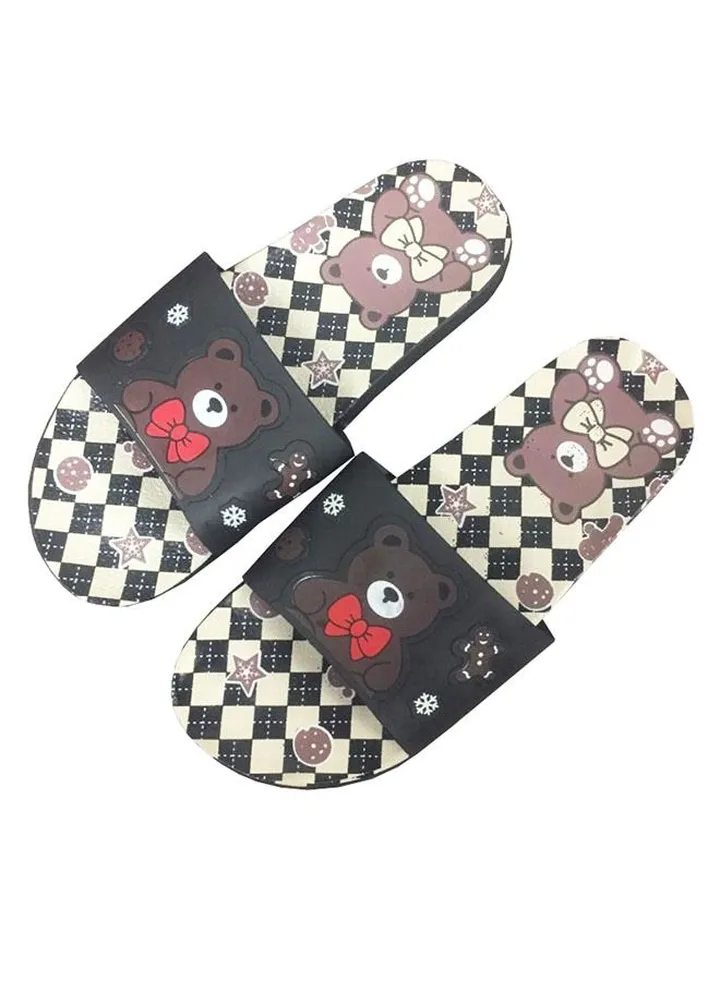 Women Fashion Summer Bear Slippers Outdoor or Indoor Flat Beach Sandals