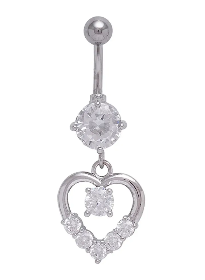 Heart Shape Stainless Steel Belly Ring