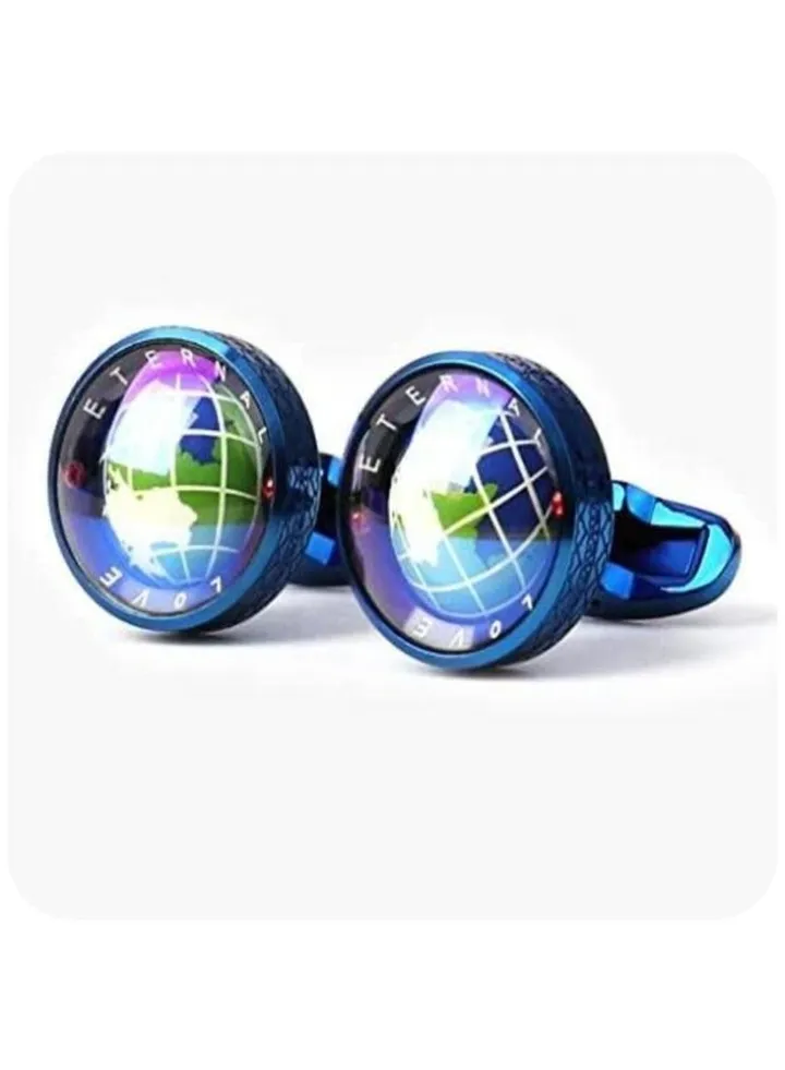 Distinctive cufflinks decorated with a globe