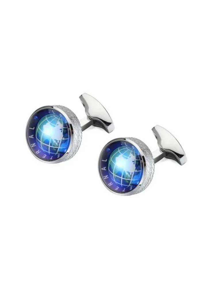 Distinctive cufflinks decorated with a globe