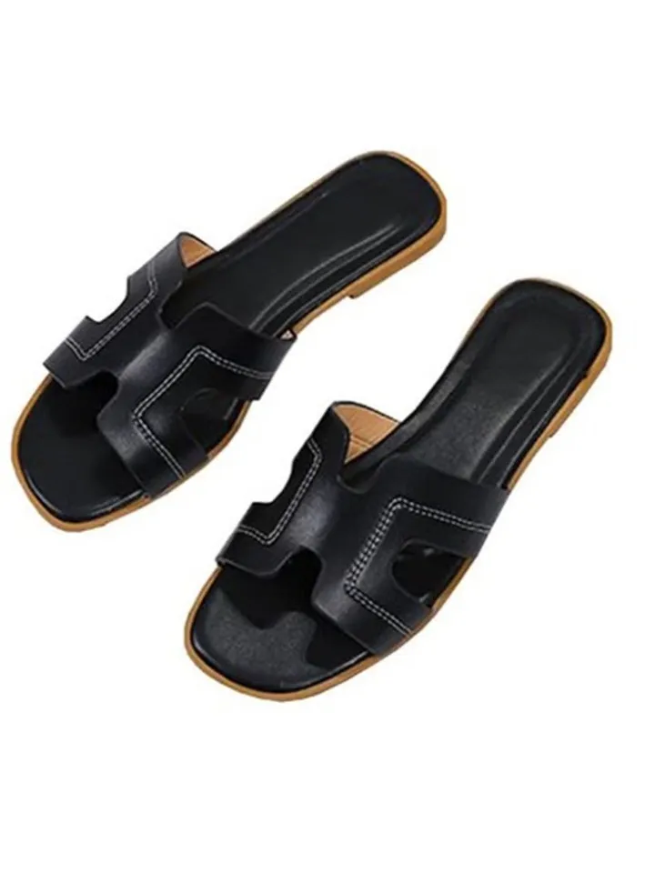 Women Fashion Black Bliss Slippers Stylish Comfort for Summer Outdoor or Indoor Flat Beach Sandals