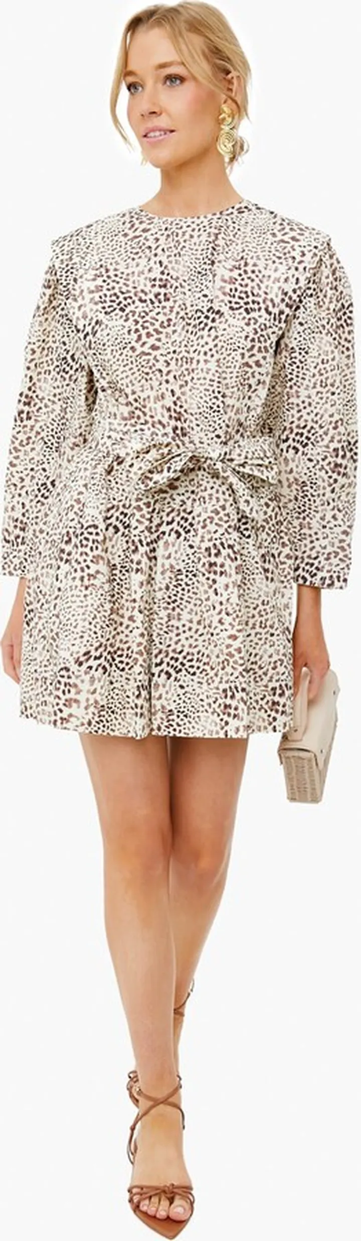Day Calla Cheetah Long Sleeve Belted Tunic
