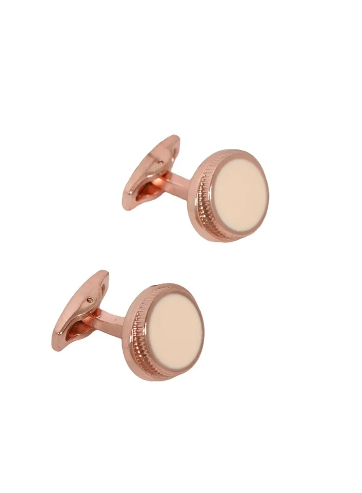 Formal White Rosegold Cufflink