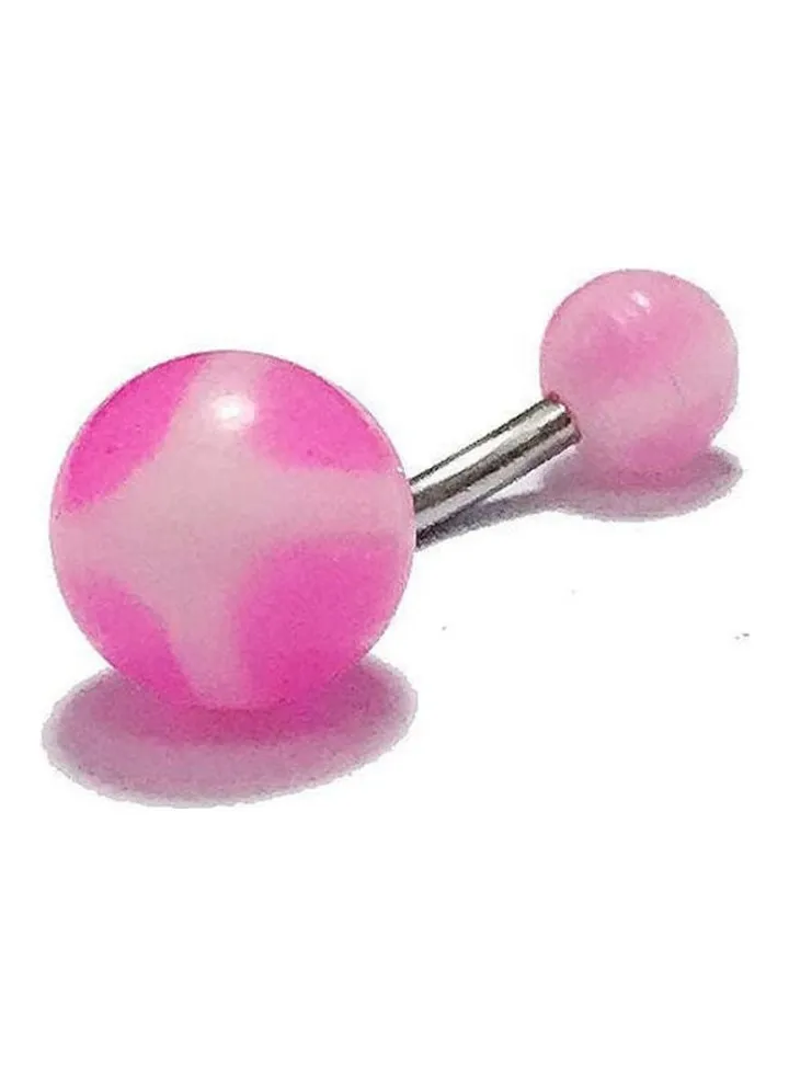 Pink White Navel Belly Button Piercing Jewelry