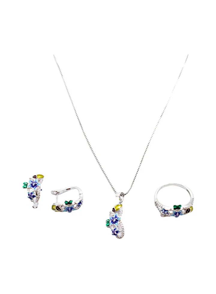 3-Piece Pure 925 Sterling Silver Jewellery Set